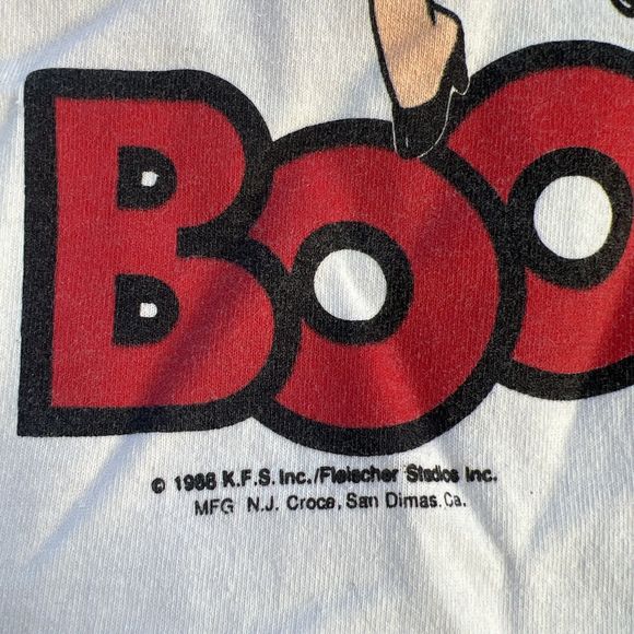 Betty Boop Vintage 1988 White T-shirt Front and Back Print NJ Croce Tag Adult XL - Picture 6 of 7